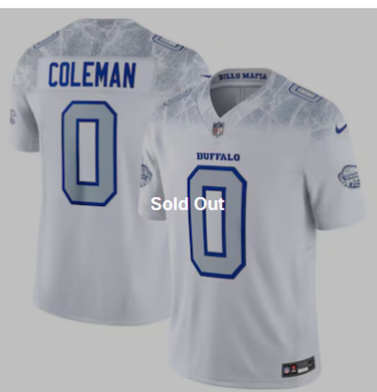 Men Buffalo Bills #0 Coleman Nike White 2025 Rivalries Collection Limited NFL Jersey